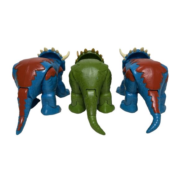Fisher Price Imaginext Triceratops Jurassic World Dino Riders Dinosaur Lot of 3 - Picture 3 of 12